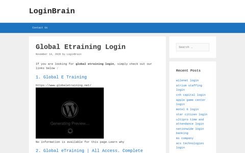 Global Etraining Global E Training - LoginBrain