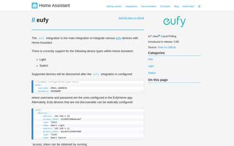 eufy - Home Assistant