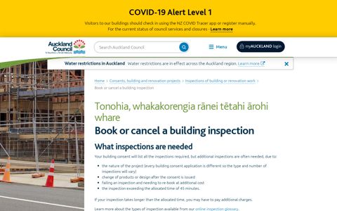 Book or cancel a building inspection - Auckland Council
