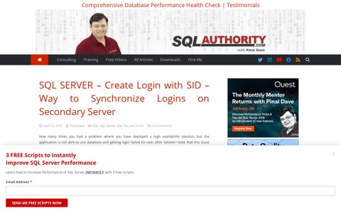 SQL SERVER – Create Login with SID – Way to Synchronize ...