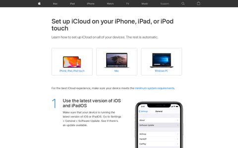Set up iCloud on your iPhone, iPad, or iPod touch - Apple ...