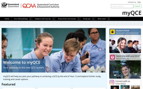 Welcome to myQCE | myQCE | Queensland Curriculum and ...
