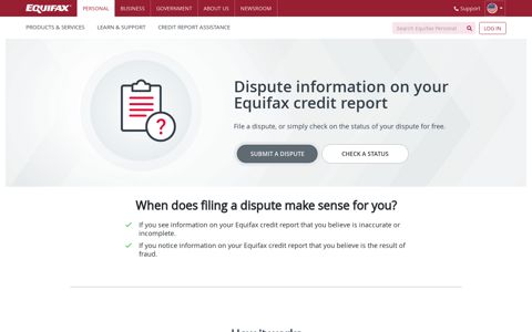 File a Dispute on Your Equifax Credit Report | Equifax®