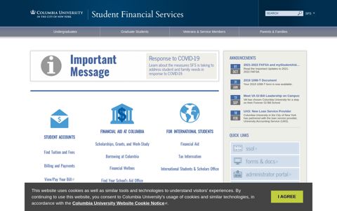 Columbia University Student Financial Services