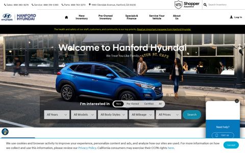 Hanford Hyundai Dealership near Visalia | New & Used Cars ...