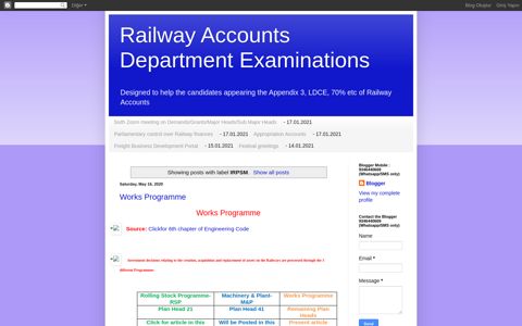 IRPSM - Railway Accounts Department Examinations