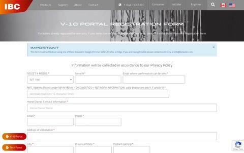 V-10 Portal Registration – IBC Technologies Inc. USA