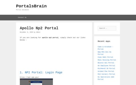 Apollo Np2 - Np2 Portal: Login Page - PortalsBrain - Portal Database