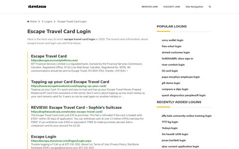 Escape Travel Card Login ❤️ One Click Access - iLoveLogin