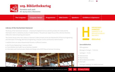 Hochschule Hannover Bibliothek — 109. Deutscher ...