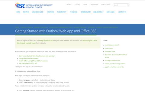 Getting Started with Outlook Web App and Office 365 | ITSC