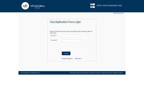 Registered Login - SCHENGEN-FINLAND VISA ... - VFS Global