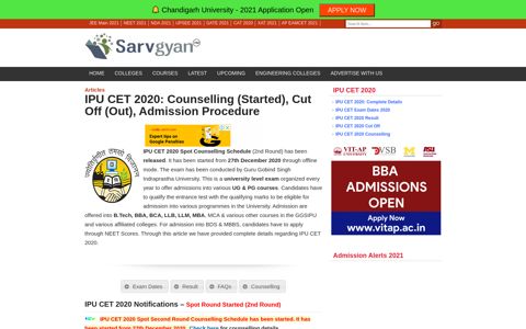 IPU CET 2020: Counselling (Started), Cut Off (Out), Admission ...