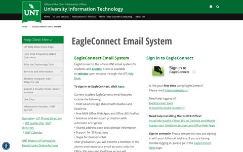 EagleConnect Email System | University Information Technology