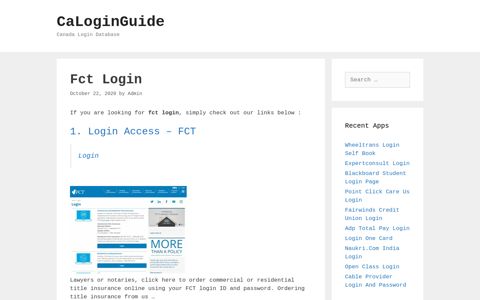 Fct Login - CaLoginGuide