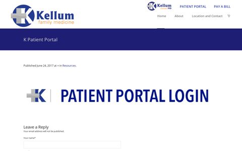 K Patient Portal - Kellum Family Medicine