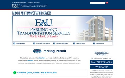 Parking Permits - FAU