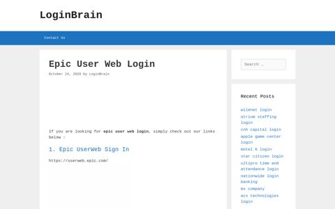 Epic User Web - Epic Userweb Sign In - LoginBrain