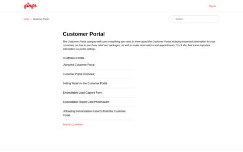 Customer Portal – Gingr