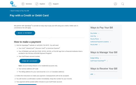 Pay with a Credit or Debit Card - Gulf Power