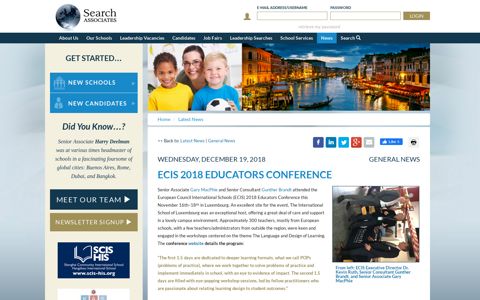 News: ECIS 2018 Educators Conference - Dec 19, 2018