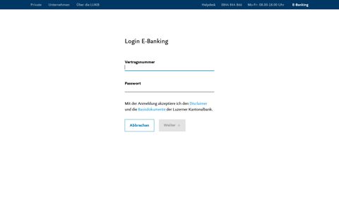 LUKB E-Banking Login