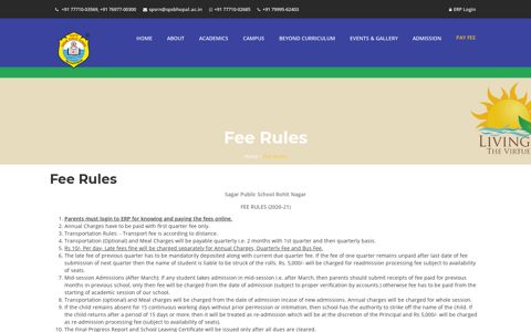Fee Rules - SPS Rohit Nagar