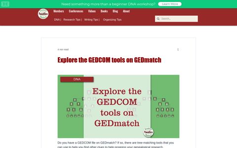 Explore the GEDCOM tools on GEDmatch