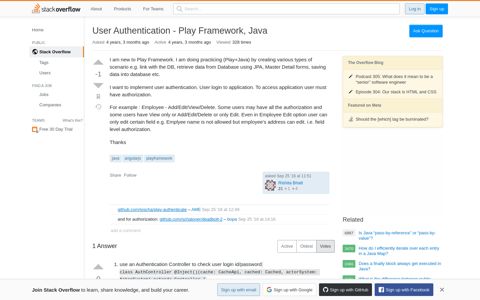 User Authentication - Play Framework, Java - Stack Overflow