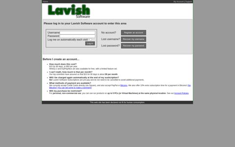 Account Overview - Lavish Software