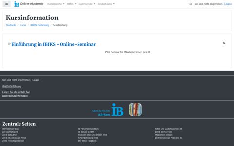 Beschreibung von Einführung in IBIKS - Online-Seminar
