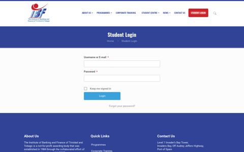 Student Login - The Institute of Banking and Finance of ...