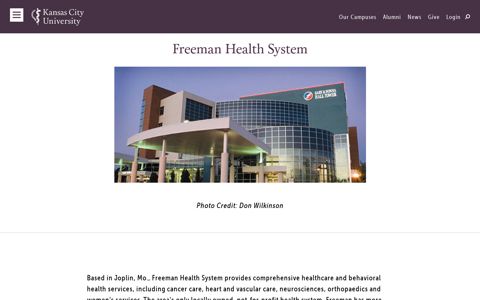 Freeman Health System KCU Core Clerkship Site