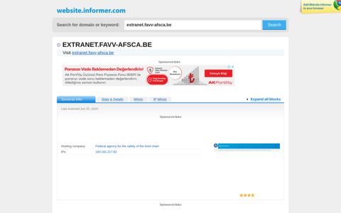 Extranet Favv Afsca - Website Informer