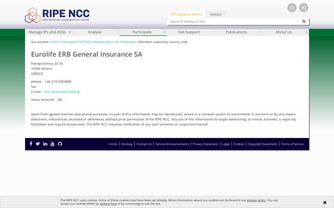 Eurolife ERB General Insurance SA - RIPE NCC