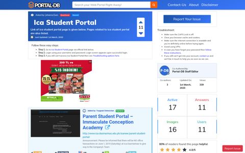 Ica Student Portal - Portal-DB.live
