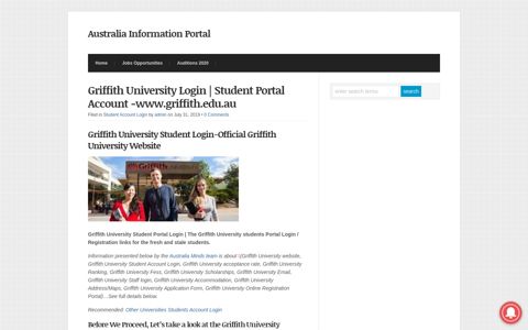 Griffith University Login | Student Portal Account -www.griffith ...