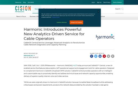 Harmonic Introduces Powerful New Analytics-Driven Service ...