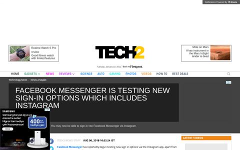 Facebook Messenger is testing new sign-in options which ...