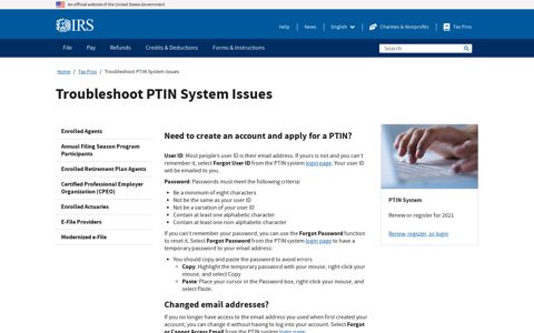Troubleshoot PTIN System Issues | Internal Revenue Service