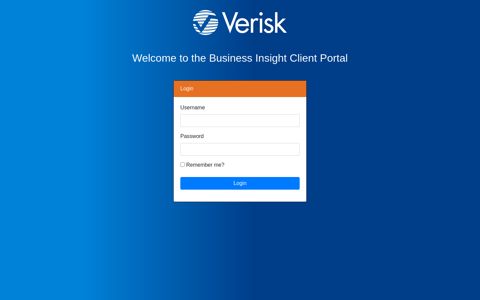 Business Insight Client Portal - Login