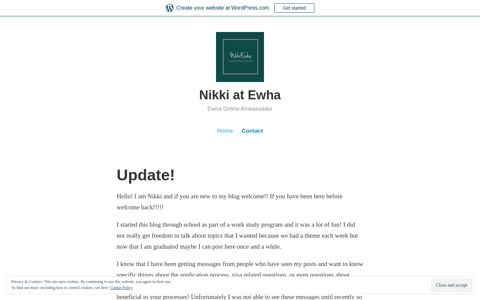 Nikki at Ewha – Ewha Online Ambassador