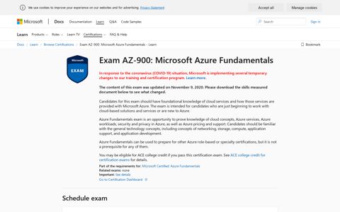 Exam AZ-900: Microsoft Azure Fundamentals - Learn ...
