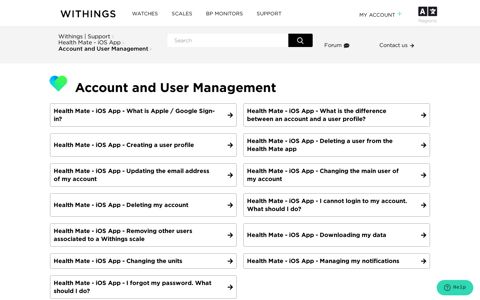 Account and User Management – Withings | Support