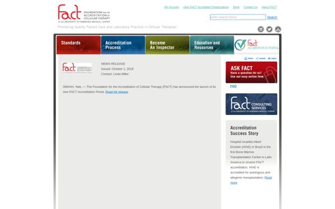 News Release: New FACT Accreditation Portal Launched