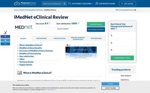iMedNet eClinical Reviews: Pricing & Software Features 2020 ...