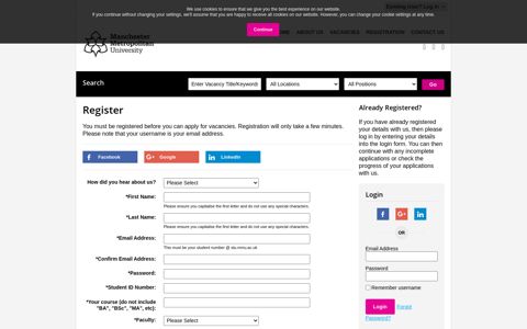 Login/Register - Manchester Metropolitan University