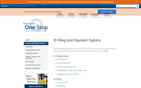 E-Filing and Payment Options - Kentucky One Stop Business ...