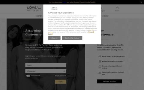 Login / Register - L'Oréal Partner Shop