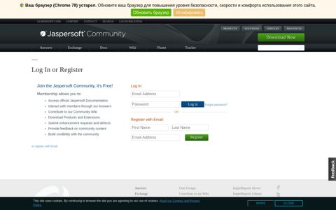 Log In or Register | Jaspersoft Community